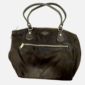MZ Wallace Black Nylon Leather Tote BagZip Closure Shoulder bag Purse